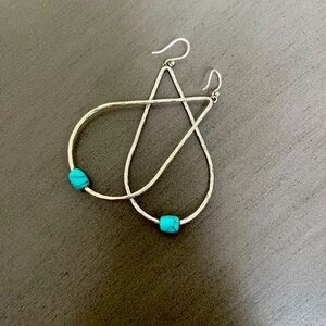 Lucky Brand turquoise hoop earrings